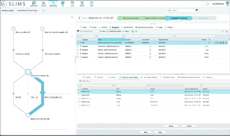 screenshot of Agilent SLIMS